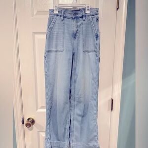 American eagle dreamy drape stretch super high waisted baggy jean